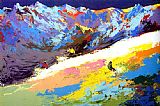 High Canvas Paintings - High Altitude Skiing